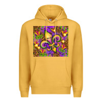 Mustard Mardi Gras fleur de lis Premium Hoodie - NancyCooperArtShop