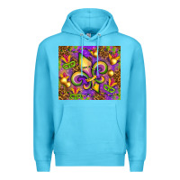 Ocean Blue Mardi Gras fleur de lis Premium Hoodie - NancyCooperArtShop