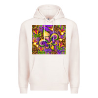 Pale Pink Mardi Gras fleur de lis Premium Hoodie - NancyCooperArtShop