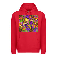 Red Mardi Gras fleur de lis Premium Hoodie - NancyCooperArtShop