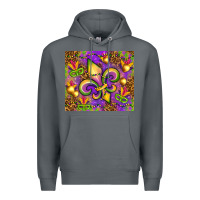 Rock Mardi Gras fleur de lis Premium Hoodie - NancyCooperArtShop