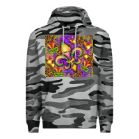 Slate Camo Mardi Gras fleur de lis Premium Hoodie - NancyCooperArtShop