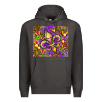 Smoke Mardi Gras fleur de lis Premium Hoodie - NancyCooperArtShop
