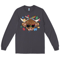Smoke autism awareness cow Long Sleeve Tee - MaliasSmallBusiness
