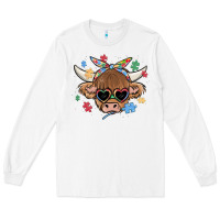 White autism awareness cow Long Sleeve Tee - MaliasSmallBusiness