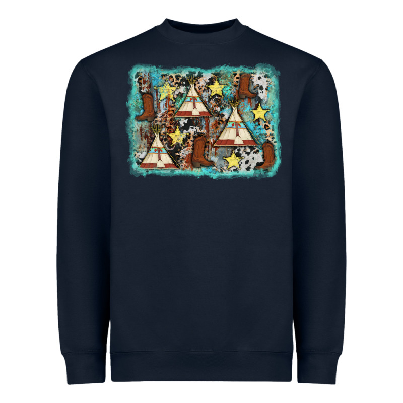 Tribe Tent Western Background Heavyweight Sweatshirt by AdoDesignShop | Teevron