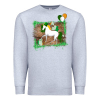 Heather Grey Unicorn Dabbing with Shamrock for St. Patricks Day Premium Sweatshirt - Bettercallsaul