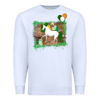 White Unicorn Dabbing with Shamrock for St. Patricks Day Premium Sweatshirt - Bettercallsaul