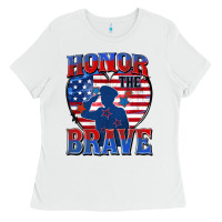 White honor the brave Ladies Tee - Zillion Design Studio