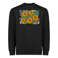Black leather sunflower background Heavyweight Sweatshirt - AdoDesignShop