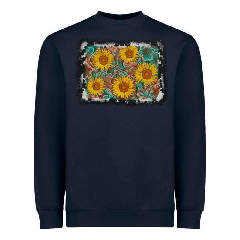 Leather Sunflower Background Heavyweight Sweatshirt by AdoDesignShop | Teevron