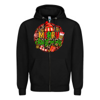 Black merry leopard merry christmas Zipper Hoodie - MaliasSmallBusiness