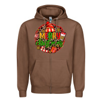 Chestnut merry leopard merry christmas Zipper Hoodie - MaliasSmallBusiness