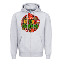 Heather Grey merry leopard merry christmas Zipper Hoodie - MaliasSmallBusiness