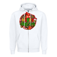 White merry leopard merry christmas Zipper Hoodie - MaliasSmallBusiness