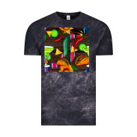 Cloud Black margarita and taco seamless pattern Vintage Tee - BundleAndBundleShop