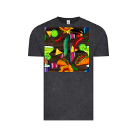 Vintage Black margarita and taco seamless pattern Vintage Tee - BundleAndBundleShop