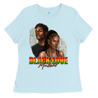 Baby Blue afro black love matters Ladies Tee - texasbilliewilder