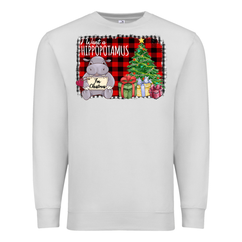 I Want Hippopotamus For Christmas Premium Sweatshirt by Bettercallsaul | Teevron