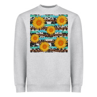 Heather Grey sunflower western seamless Heavyweight Sweatshirt - AdoDesignShop