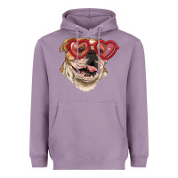 Lavender English bulldog with love glass Heavyweight Hoodie - RanaPortraitStore