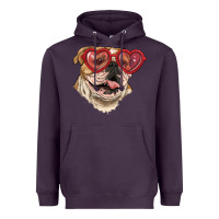 English Bulldog With Love Glass Heavyweight Hoodie | Teevron
