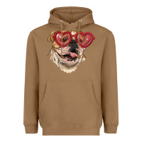 Toasted Coconut English bulldog with love glass Heavyweight Hoodie - RanaPortraitStore