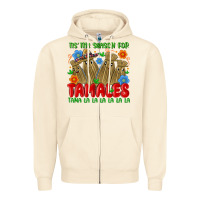 Sandshell tis the season for tamales tama la la la la la la Zipper Hoodie - MaliasSmallBusiness