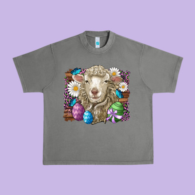 Easter Sheep Eggs Butterfly Daisys Leopard Glitter Wooden Urban Heavy Tee Designed By Artiststas
