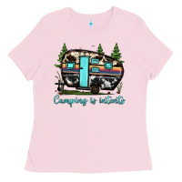 Bubblegum Pink camping is intents Ladies Tee - JahusDesignShop