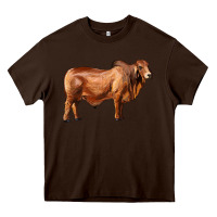 Chocolate Brown brahman bull Heavy Core Tee - RanaPortraitStore