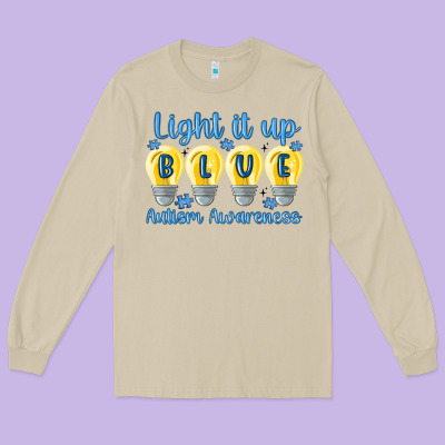 Light It Up Long Sleeve Tee Designed By Maliassmallbusiness