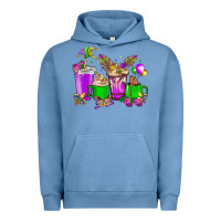 Pigment Pebble Blue Mardi Gras coffee cups Urban Hoodie - HowdyJamesFarm