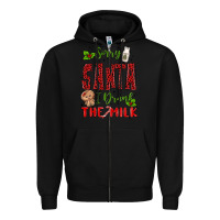 Black sorry santa ı drank the milk Zipper Hoodie - MaliasSmallBusiness