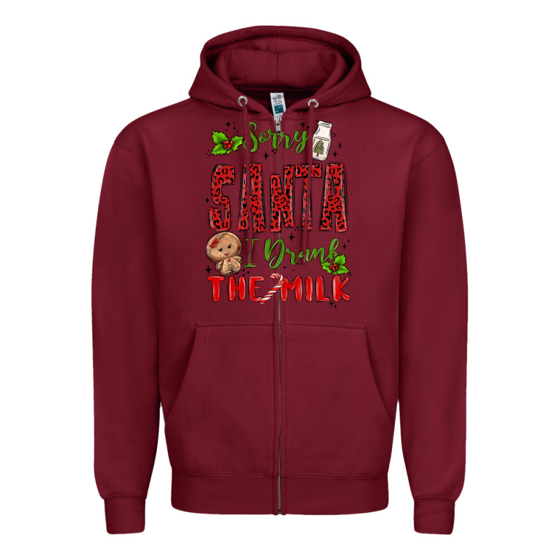 Sorry Santa ı Drank The Milk Zipper Hoodie by MaliasSmallBusiness | Teevron