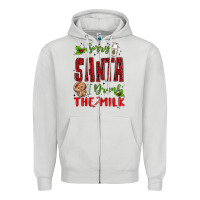 Dove Grey sorry santa ı drank the milk Zipper Hoodie - MaliasSmallBusiness