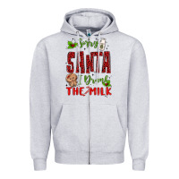Heather Grey sorry santa ı drank the milk Zipper Hoodie - MaliasSmallBusiness