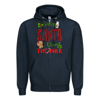 Navy sorry santa ı drank the milk Zipper Hoodie - MaliasSmallBusiness