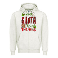 Oatmeal Heather sorry santa ı drank the milk Zipper Hoodie - MaliasSmallBusiness