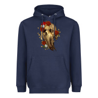 Navy Ghost Skeleton Heavyweight Hoodie - RanaPortraitStore