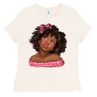 Bone afro black girlchild kiss with bow Ladies Tee - texasbilliewilder