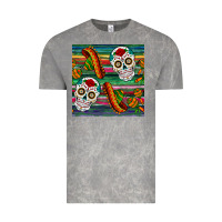 Cloud Rock sugar skull seamless pattern Vintage Tee - BundleAndBundleShop