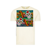 Vintage Arctic sugar skull seamless pattern Vintage Tee - BundleAndBundleShop
