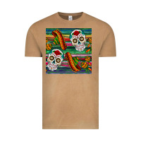 Vintage Camel sugar skull seamless pattern Vintage Tee - BundleAndBundleShop