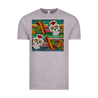 Vintage Zinc sugar skull seamless pattern Vintage Tee - BundleAndBundleShop