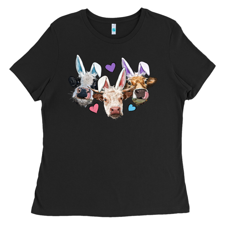 Easter Cows With Bunny Ears Ladies Tee by RanaPortraitStore | Teevron