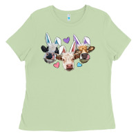Matcha Easter Cows With Bunny Ears Ladies Tee - RanaPortraitStore