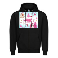 Black dreaming of a pink christmas Zipper Hoodie - MaliasSmallBusiness