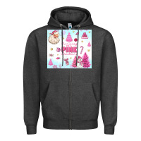 Charcoal Heather dreaming of a pink christmas Zipper Hoodie - MaliasSmallBusiness