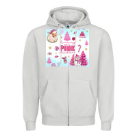 Dove Grey dreaming of a pink christmas Zipper Hoodie - MaliasSmallBusiness
